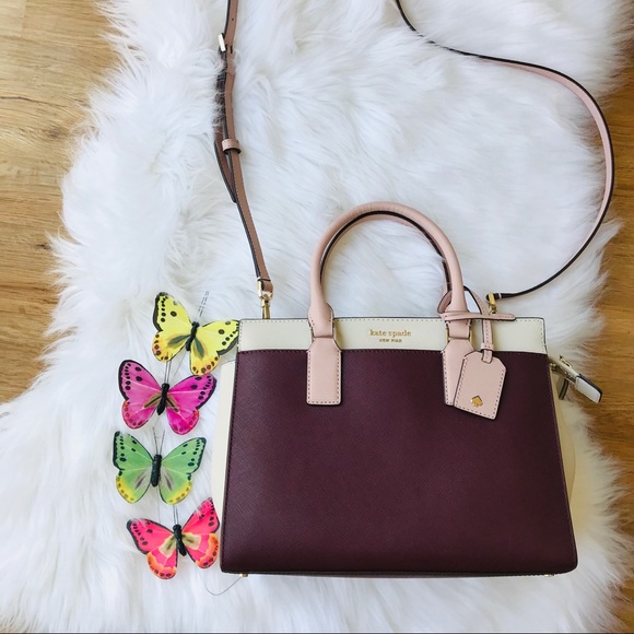 KATE SPADE CAMERON MEDIUM BAG SATCHEL CHERRYWOOD - Picture 2 of 8